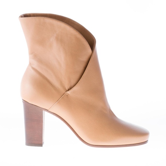 Celine Shoes - CELINE Heritage napa leather wrap camel bootie